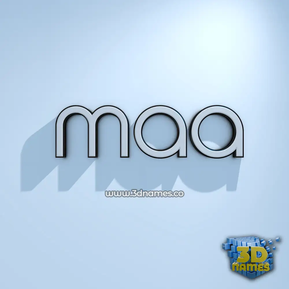maa in White Logo Cold style - 3D name wallpaper