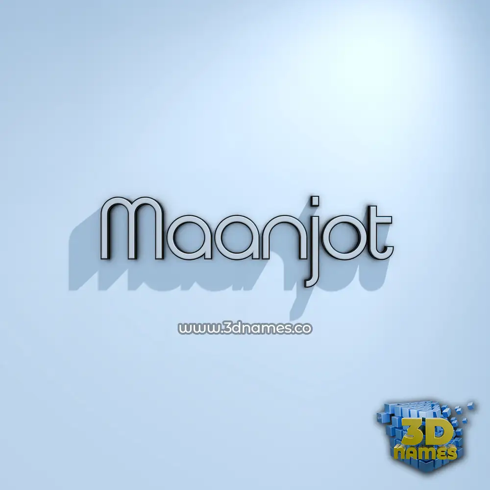 maanjot in White Logo Cold style - 3D name wallpaper