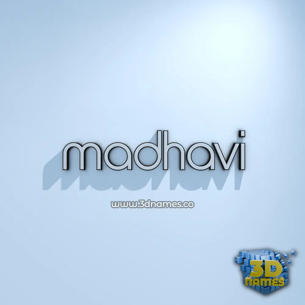madhavi in White Logo Cold style - 3D name wallpaper