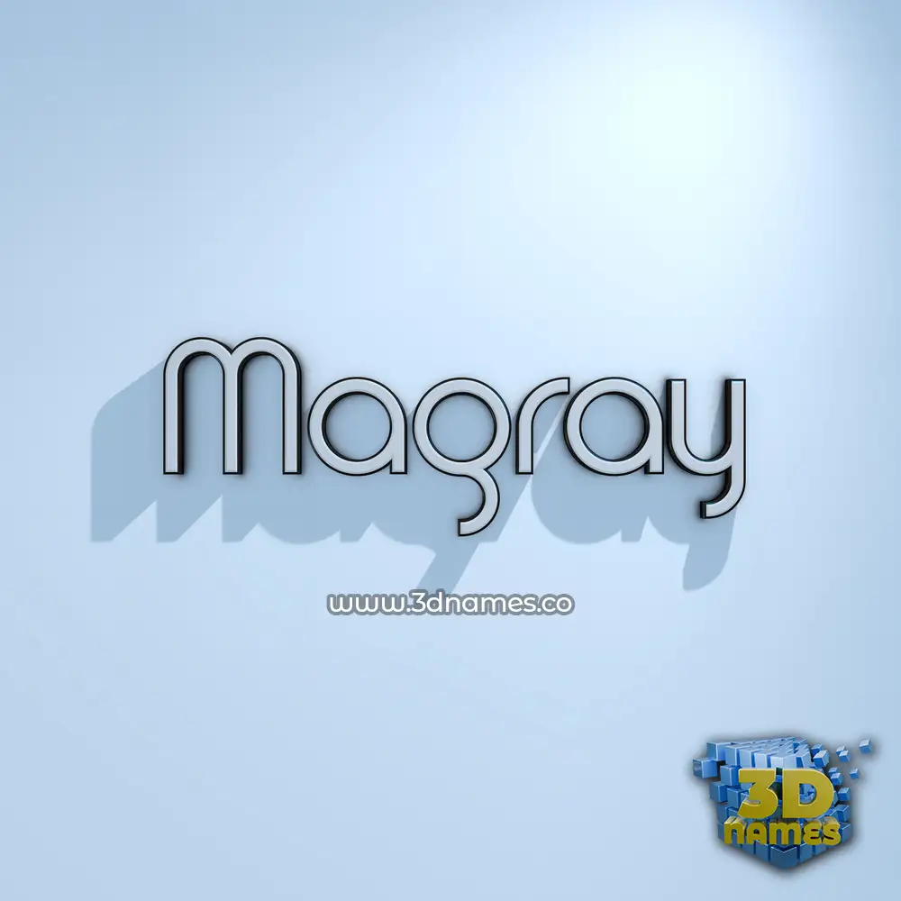 magray in White Logo Cold style - 3D name wallpaper