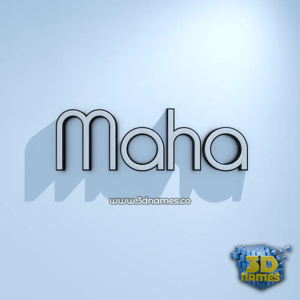 maha in White Logo Cold style - 3D name wallpaper
