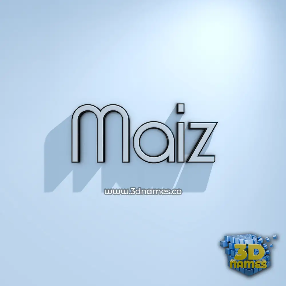 maiz in White Logo Cold style - 3D name wallpaper