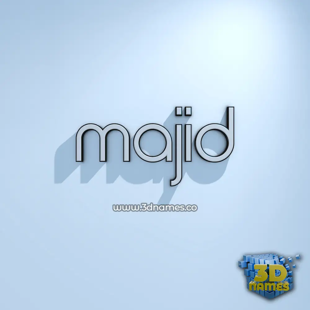 majid in White Logo Cold style - 3D name wallpaper
