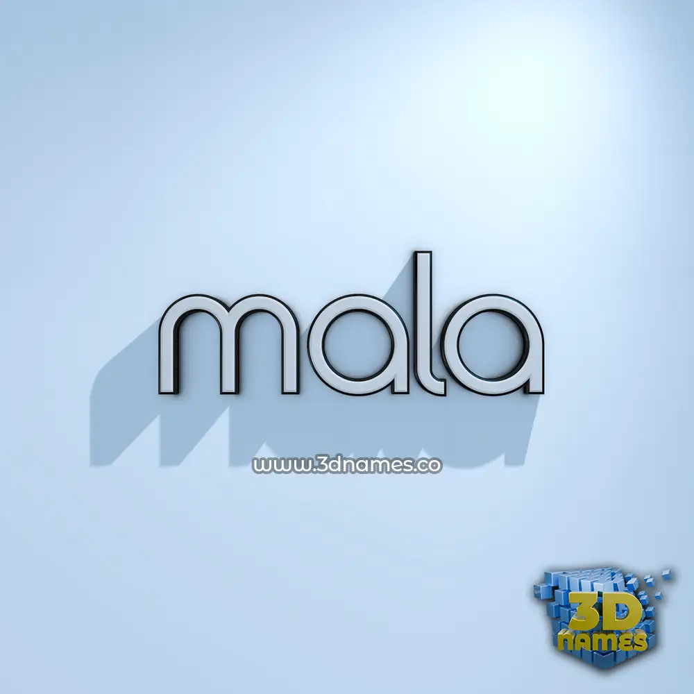 mala in White Logo Cold style - 3D name wallpaper
