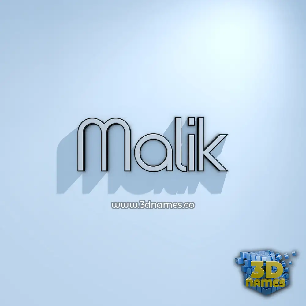malik in White Logo Cold style - 3D name wallpaper