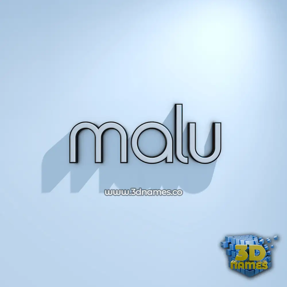malu in White Logo Cold style - 3D name wallpaper