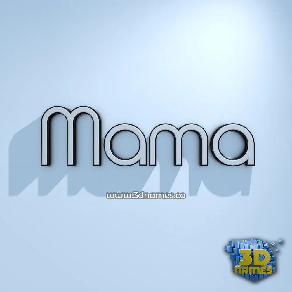 mama in White Logo Cold style - 3D name wallpaper