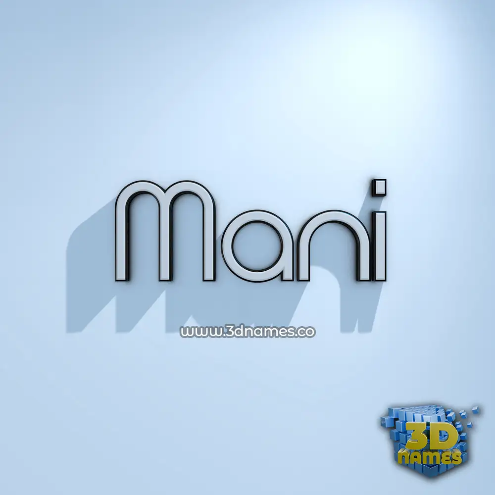 mani in White Logo Cold style - 3D name wallpaper
