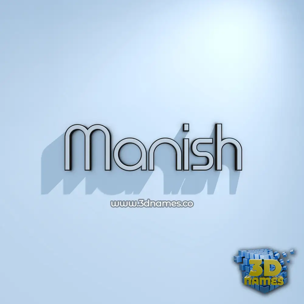 manish in White Logo Cold style - 3D name wallpaper