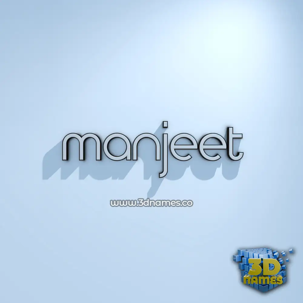 manjeet in White Logo Cold style - 3D name wallpaper
