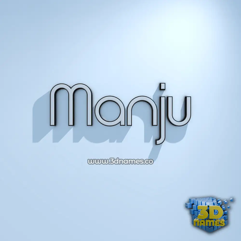 manju in White Logo Cold style - 3D name wallpaper