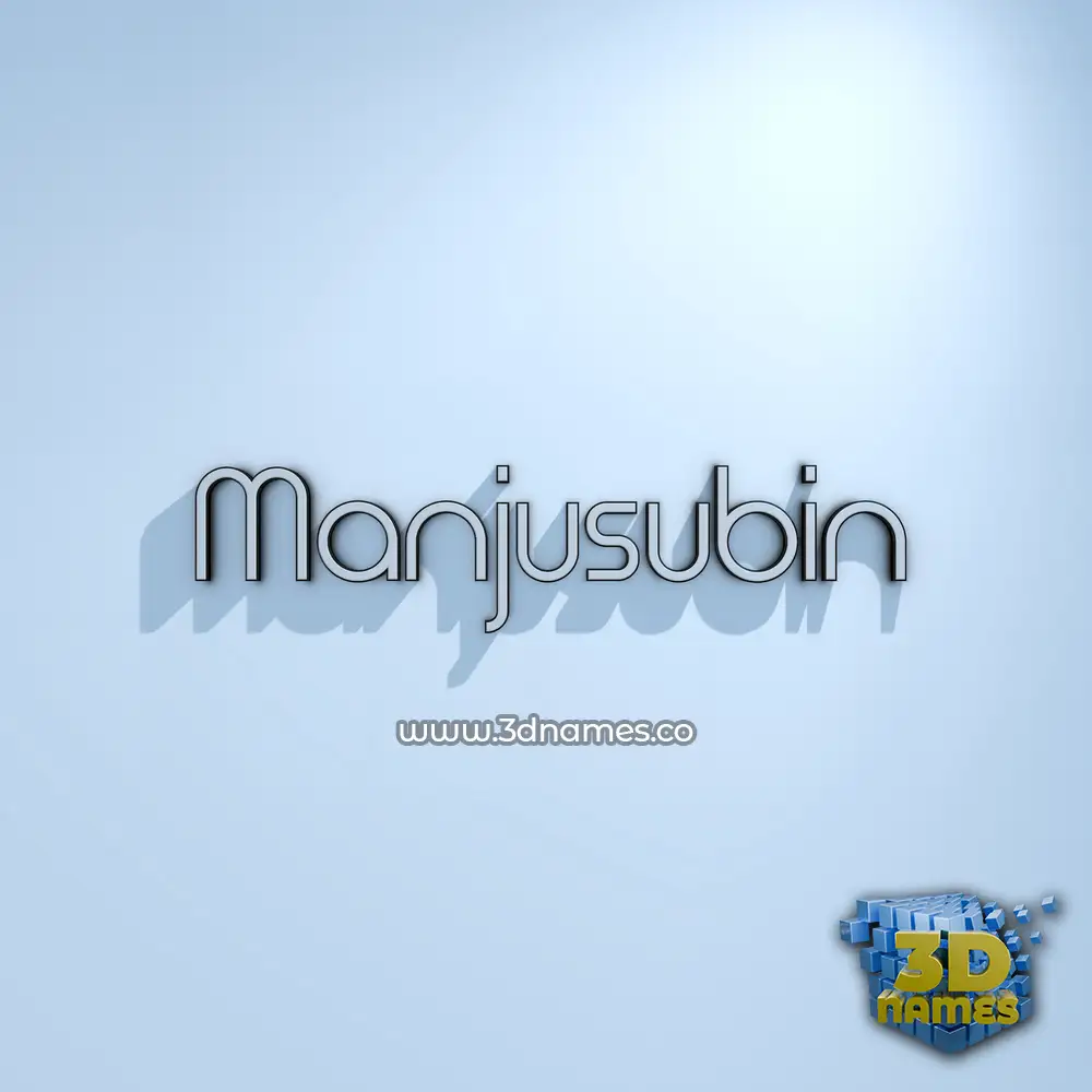 manjusubin in White Logo Cold style - 3D name wallpaper