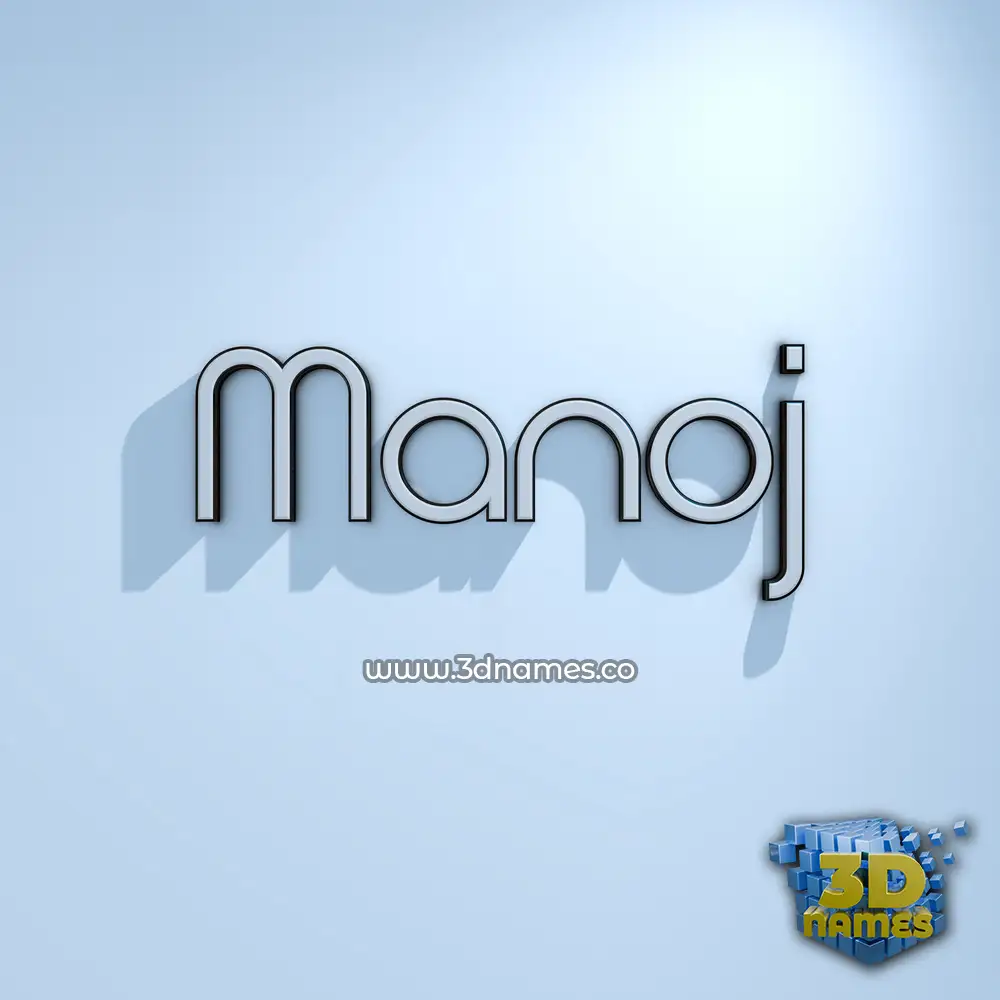 manoj in White Logo Cold style - 3D name wallpaper