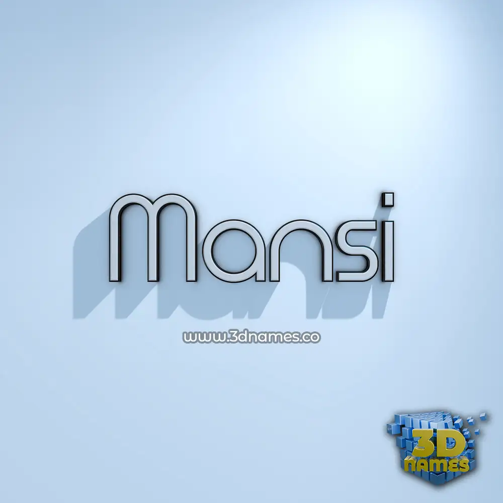 mansi in White Logo Cold style - 3D name wallpaper
