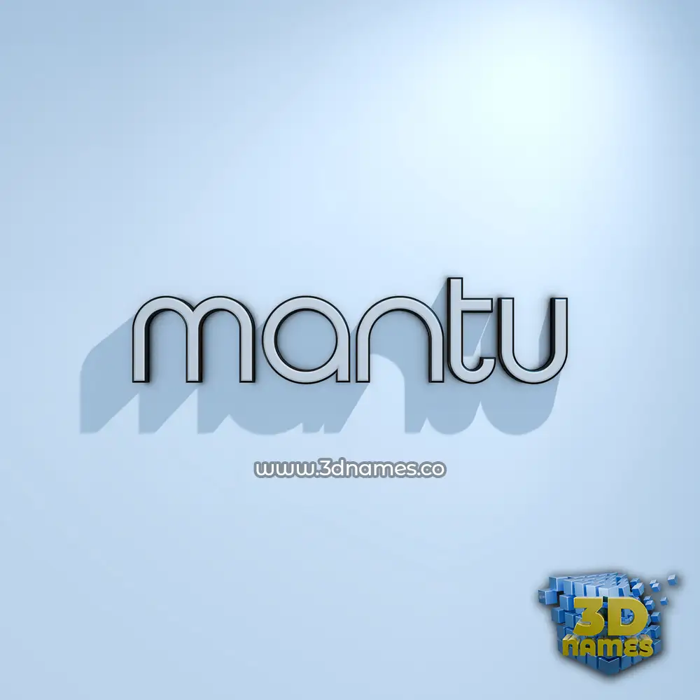 mantu in White Logo Cold style - 3D name wallpaper