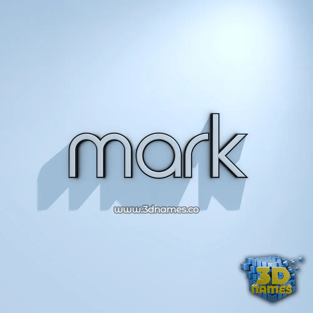 mark in White Logo Cold style - 3D name wallpaper
