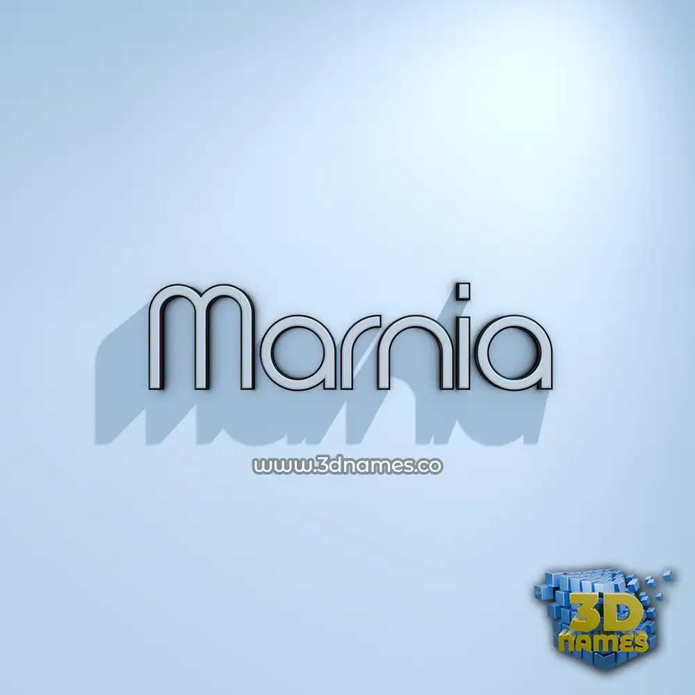 marnia in White Logo Cold style - 3D name wallpaper