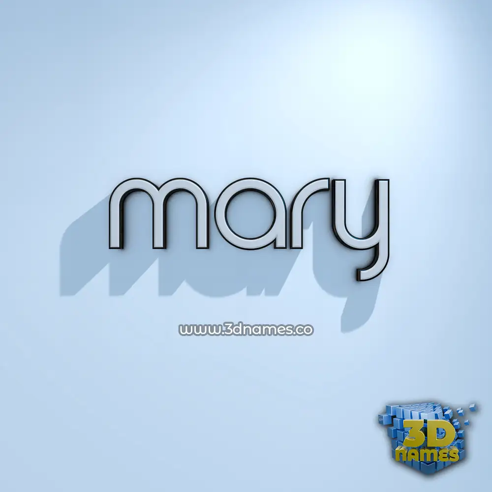 mary in White Logo Cold style - 3D name wallpaper