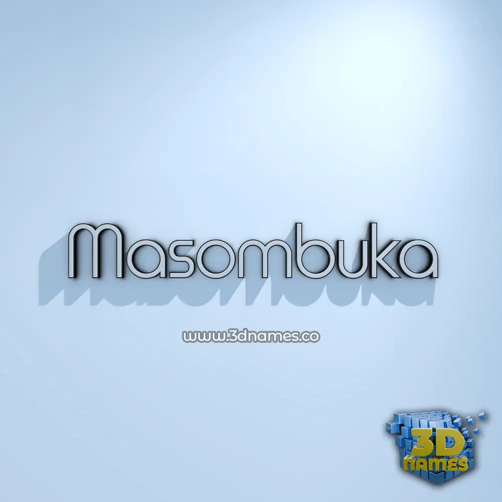 masombuka in White Logo Cold style - 3D name wallpaper