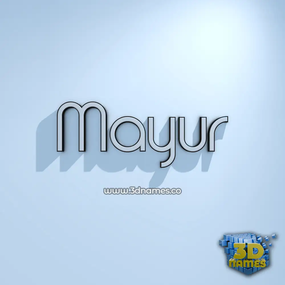 mayur in White Logo Cold style - 3D name wallpaper