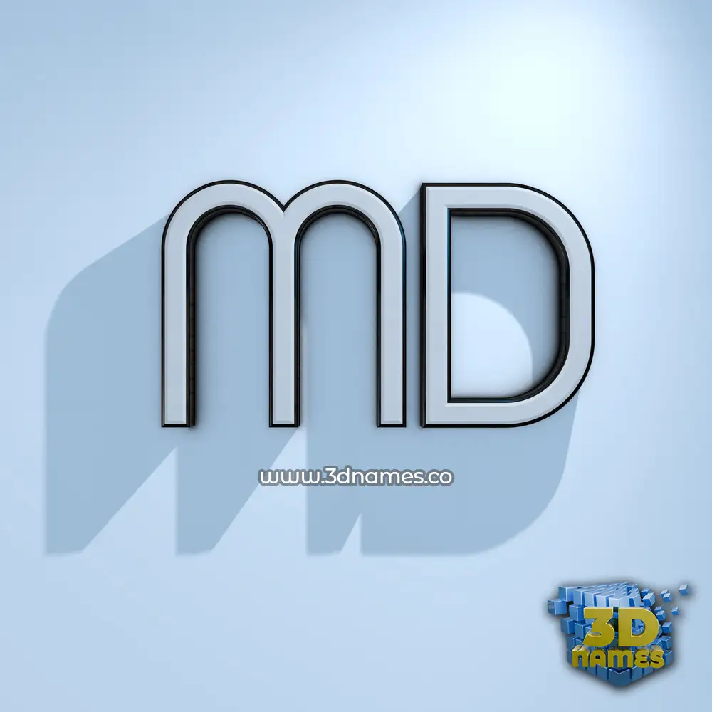 md in White Logo Cold style - 3D name wallpaper
