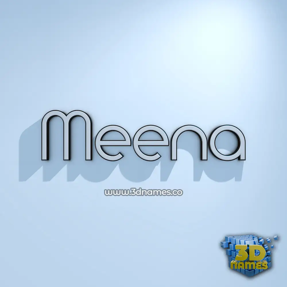 meena in White Logo Cold style - 3D name wallpaper