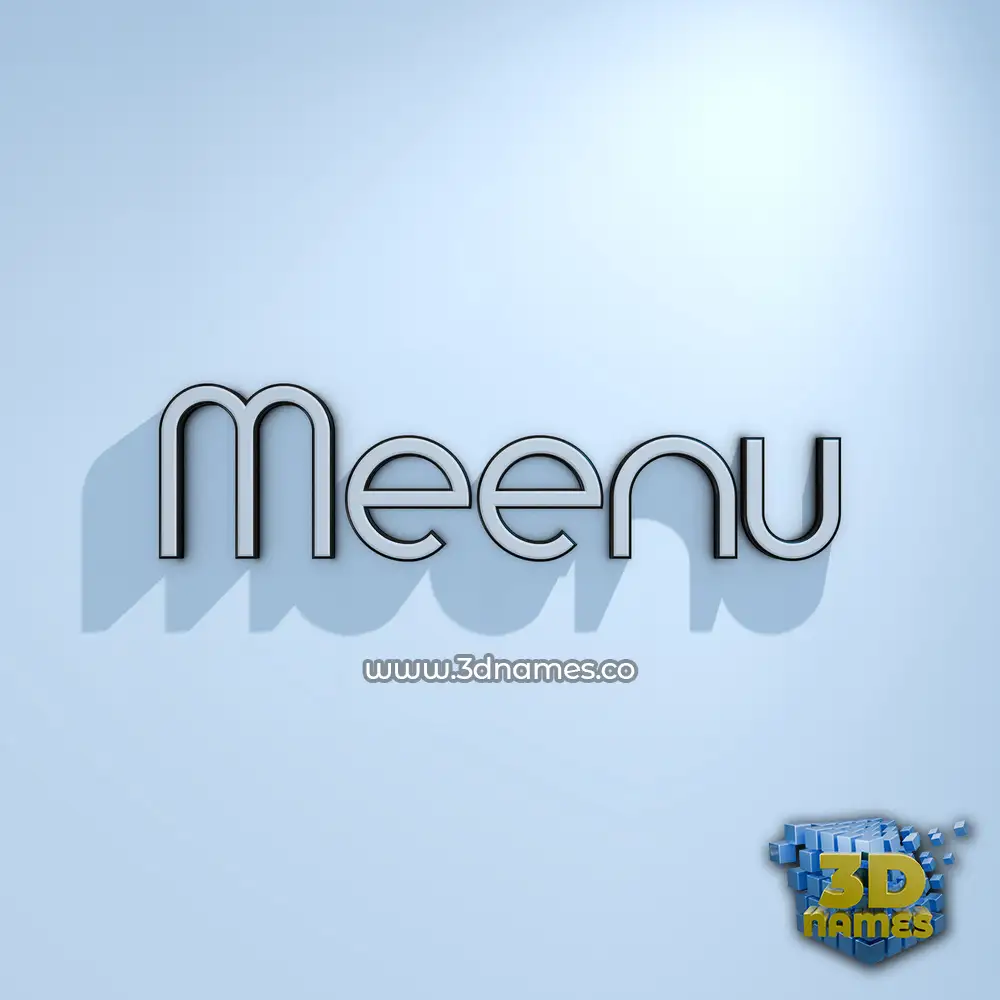 meenu in White Logo Cold style - 3D name wallpaper