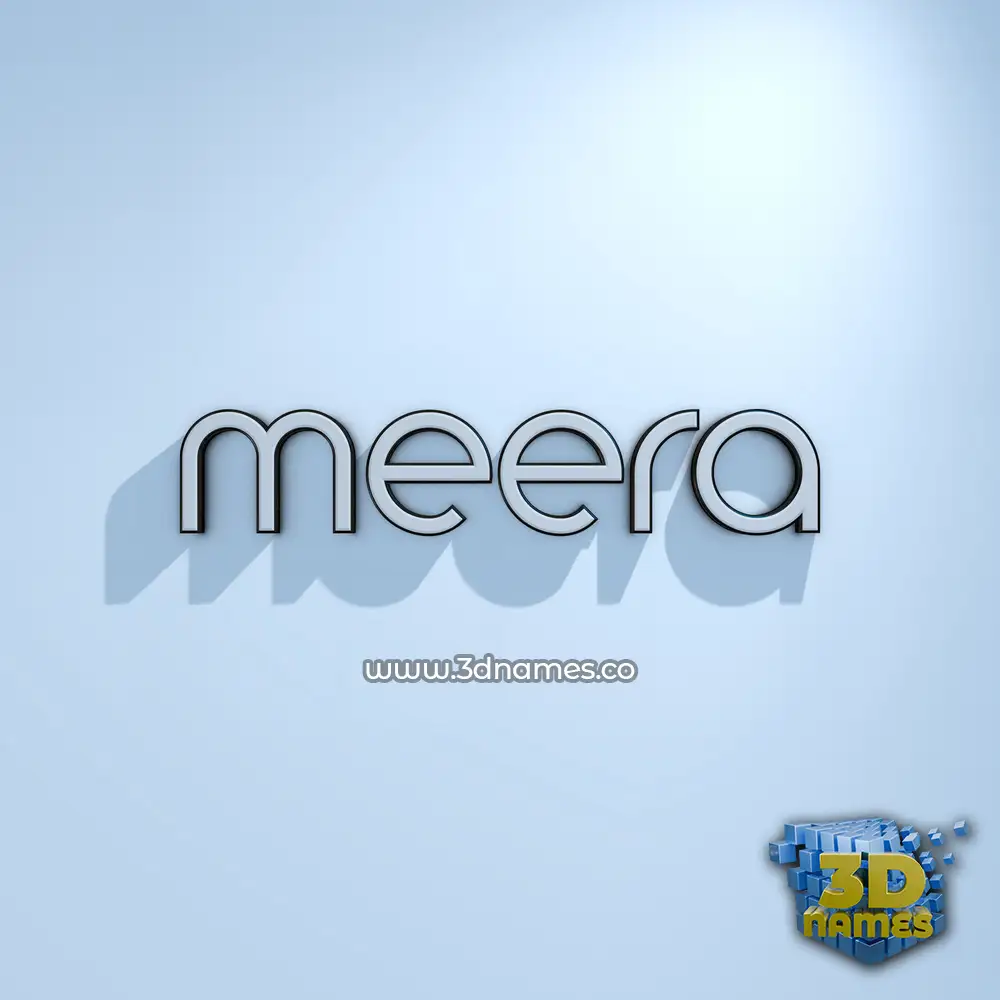 meera in White Logo Cold style - 3D name wallpaper