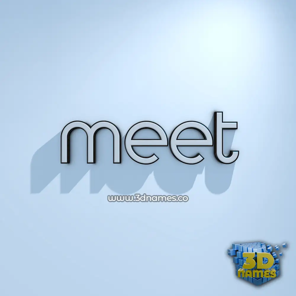 meet in White Logo Cold style - 3D name wallpaper