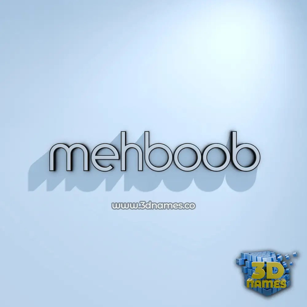 mehboob in White Logo Cold style - 3D name wallpaper