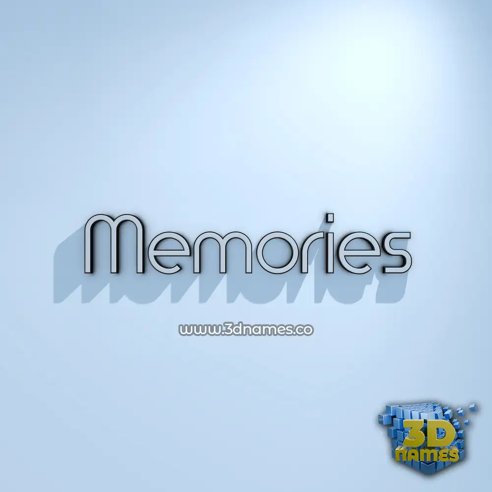 memories in White Logo Cold style - 3D name wallpaper