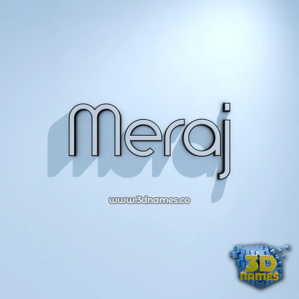 meraj in White Logo Cold style - 3D name wallpaper