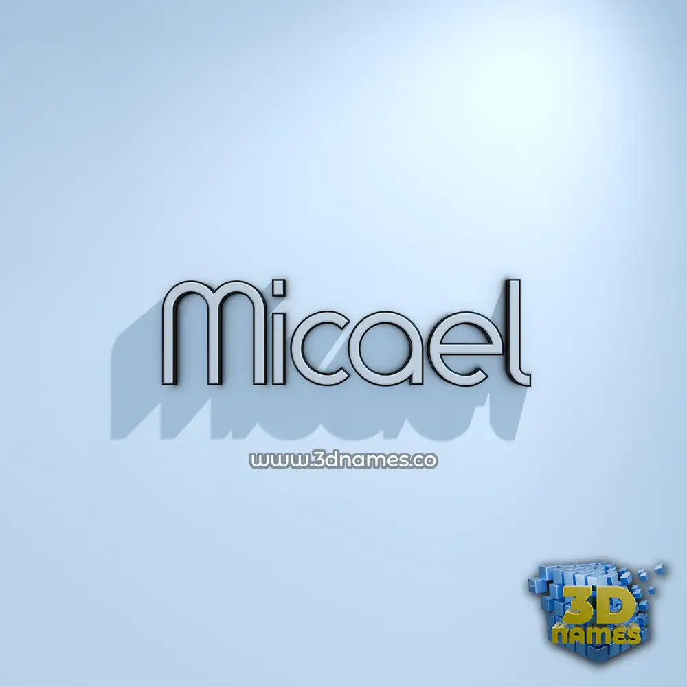 micael in White Logo Cold style - 3D name wallpaper