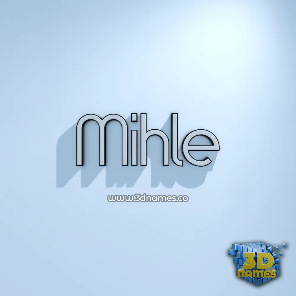 mihle in White Logo Cold style - 3D name wallpaper