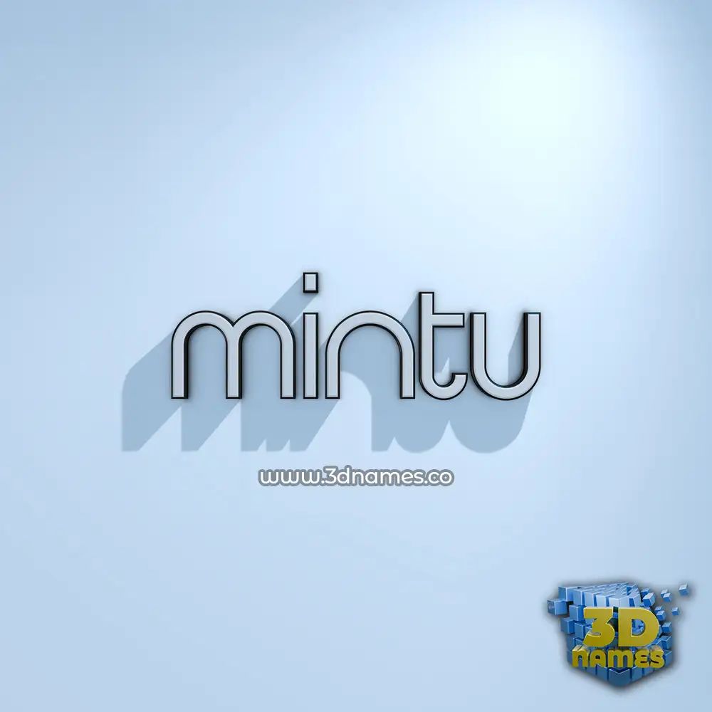 mintu in White Logo Cold style - 3D name wallpaper