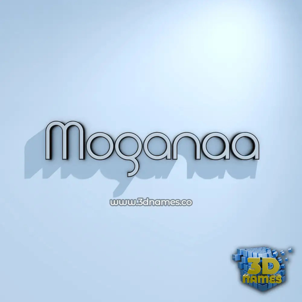 moganaa in White Logo Cold style - 3D name wallpaper