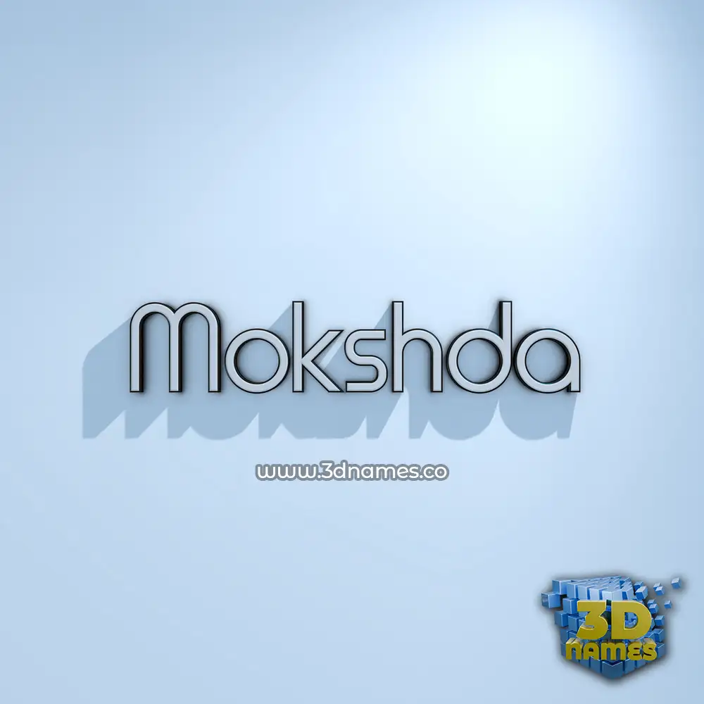 mokshda in White Logo Cold style - 3D name wallpaper