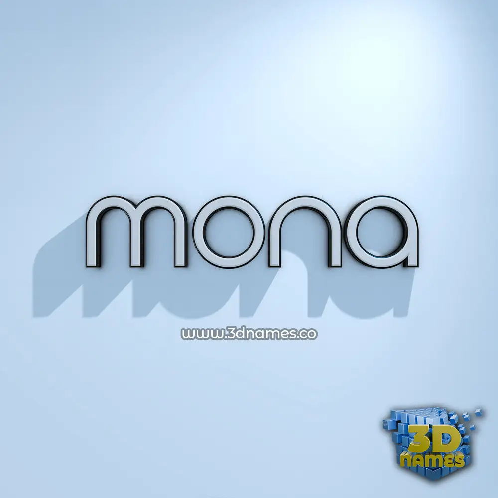 mona in White Logo Cold style - 3D name wallpaper