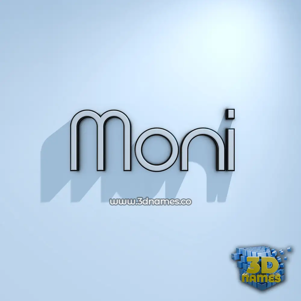 moni in White Logo Cold style - 3D name wallpaper