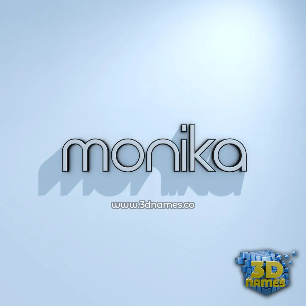 monika in White Logo Cold style - 3D name wallpaper
