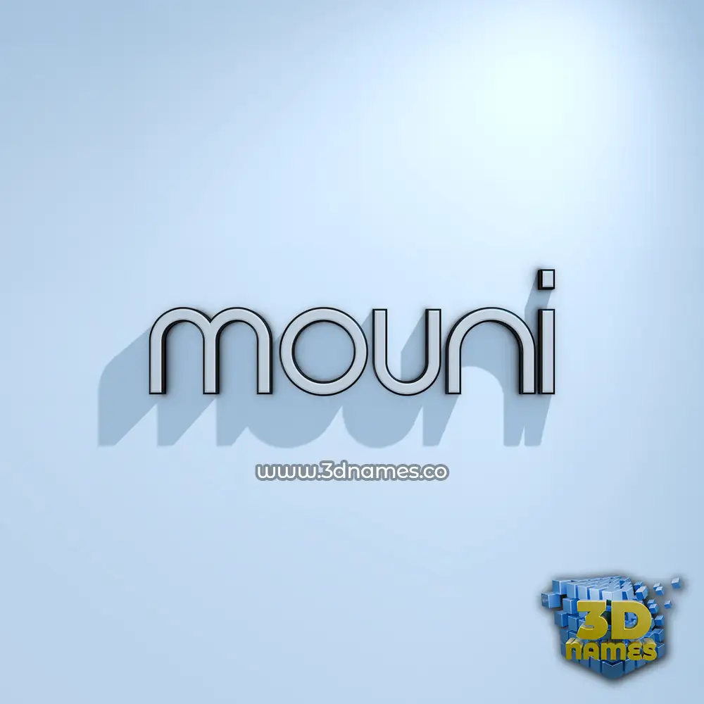 mouni in White Logo Cold style - 3D name wallpaper