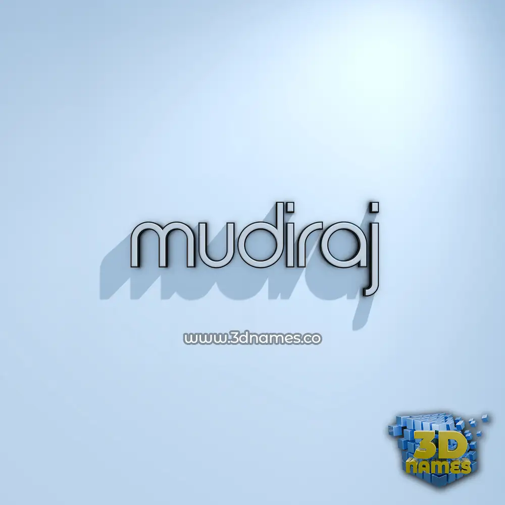 mudiraj in White Logo Cold style - 3D name wallpaper