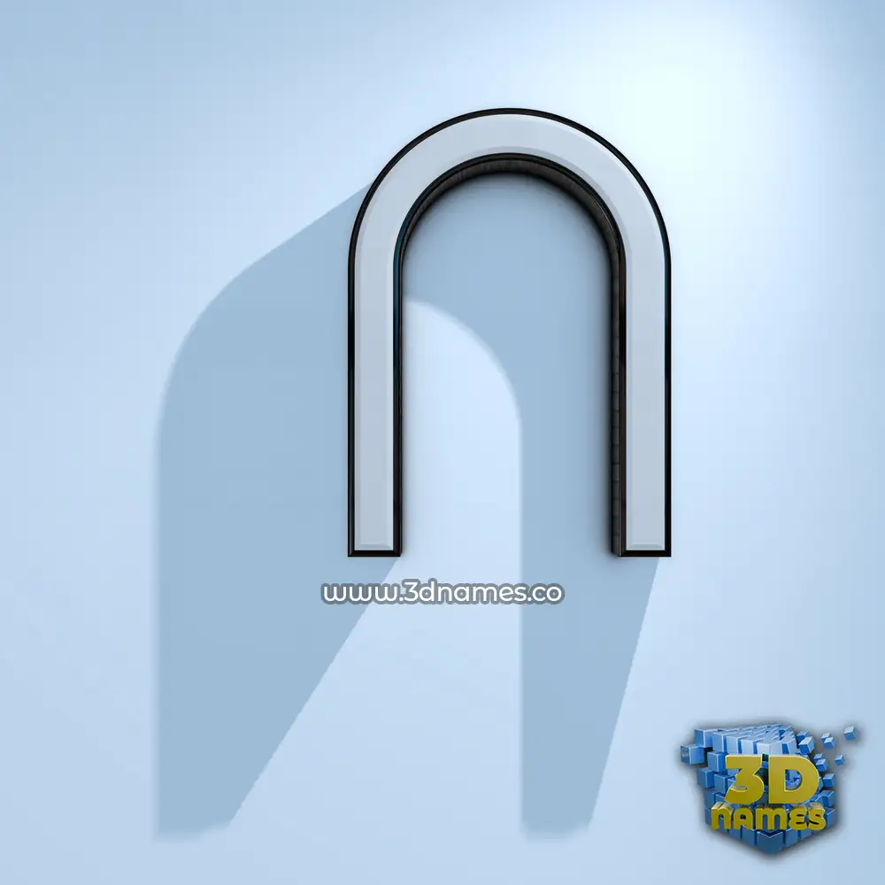n in White Logo Cold style - 3D name wallpaper