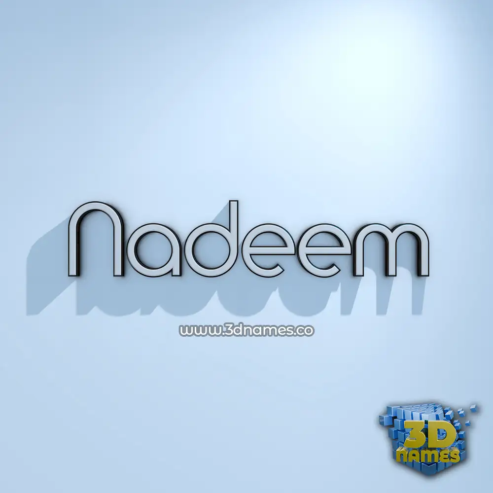 nadeem in White Logo Cold style - 3D name wallpaper