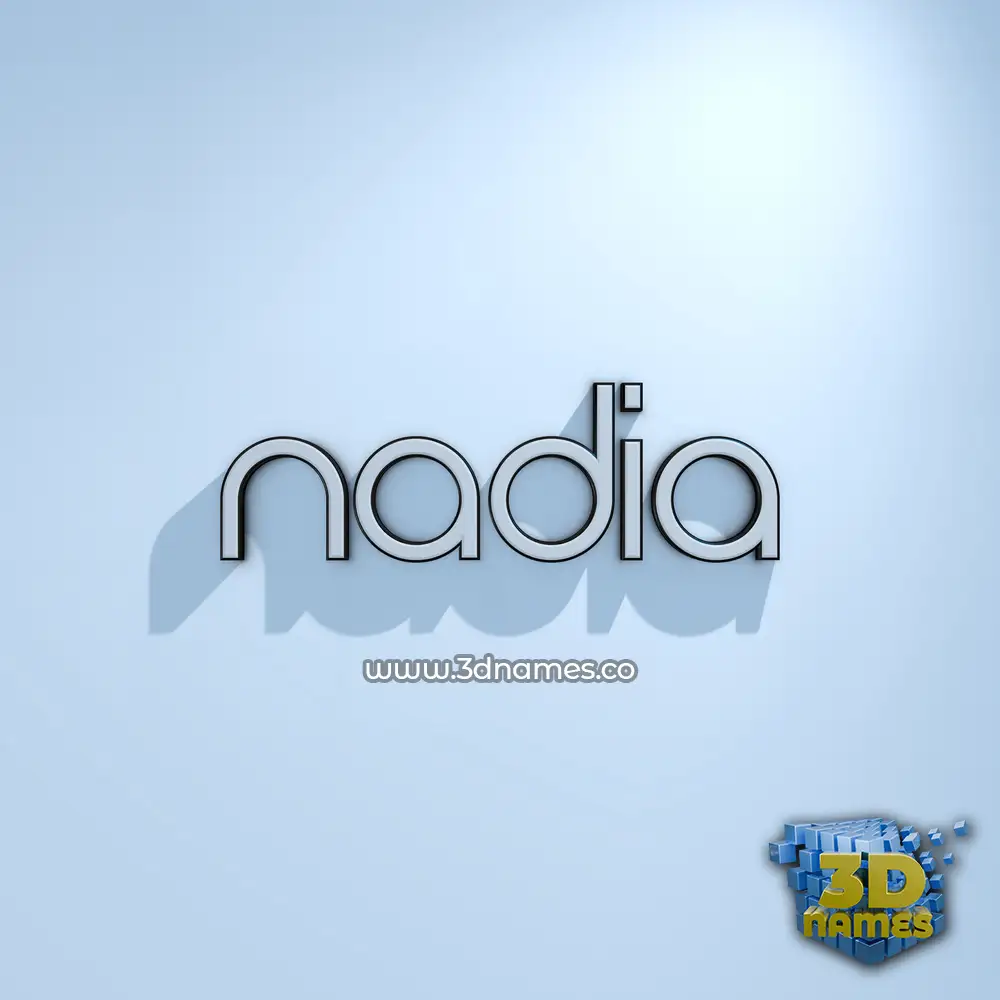 nadia in White Logo Cold style - 3D name wallpaper
