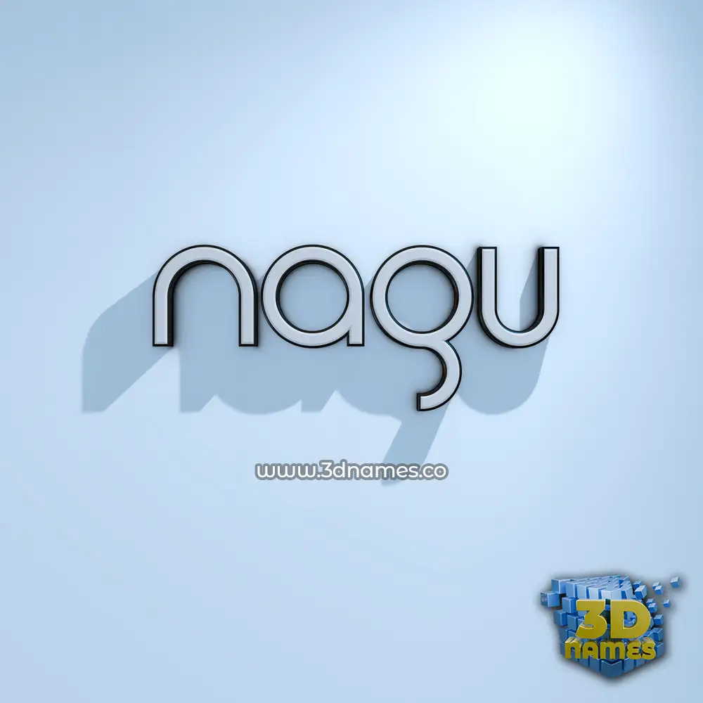 nagu in White Logo Cold style - 3D name wallpaper
