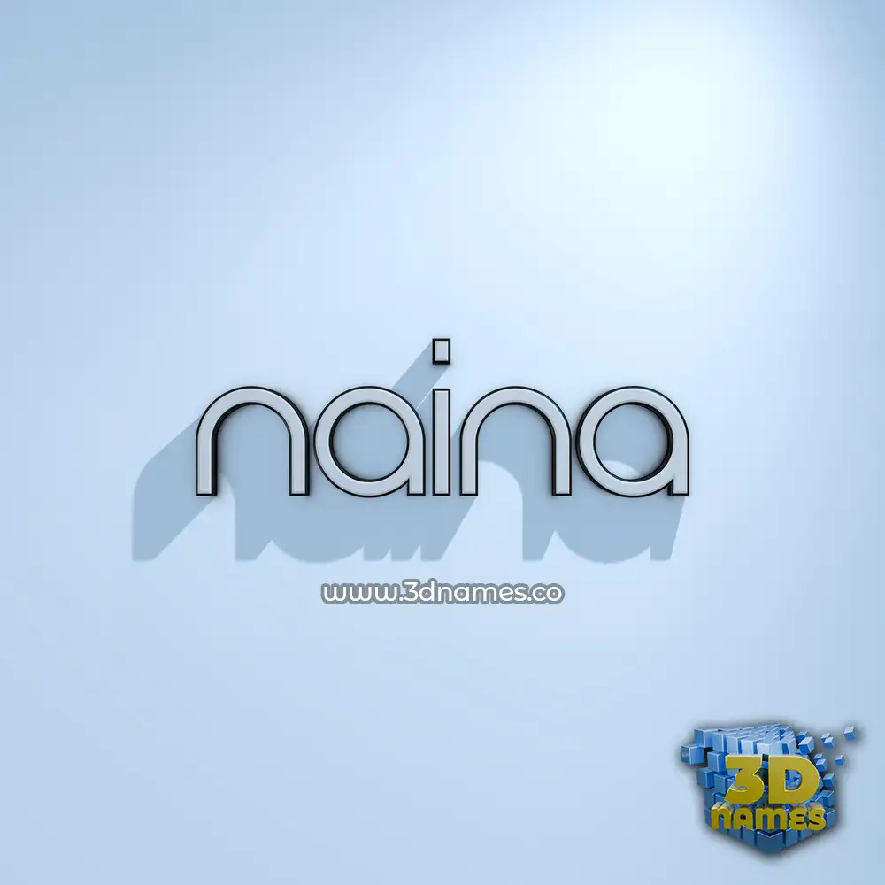 naina in White Logo Cold style - 3D name wallpaper