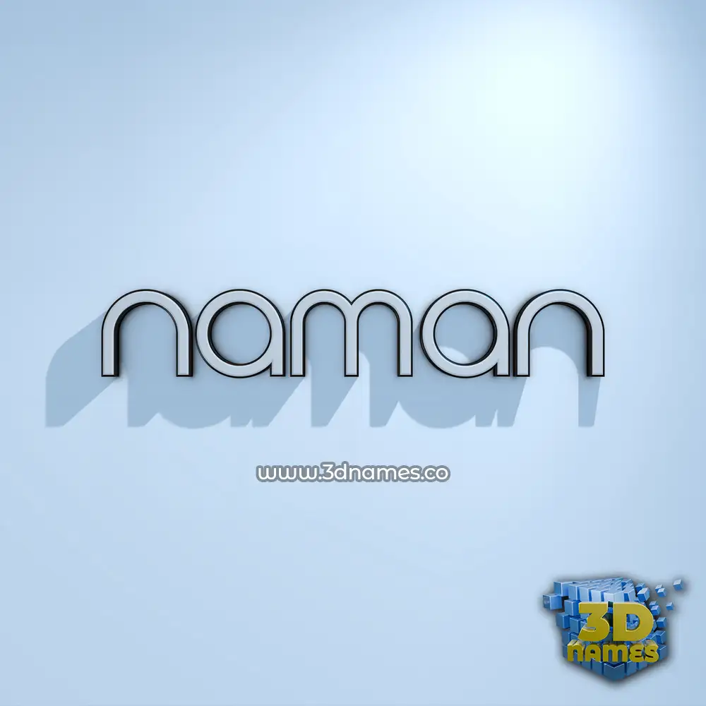 naman in White Logo Cold style - 3D name wallpaper