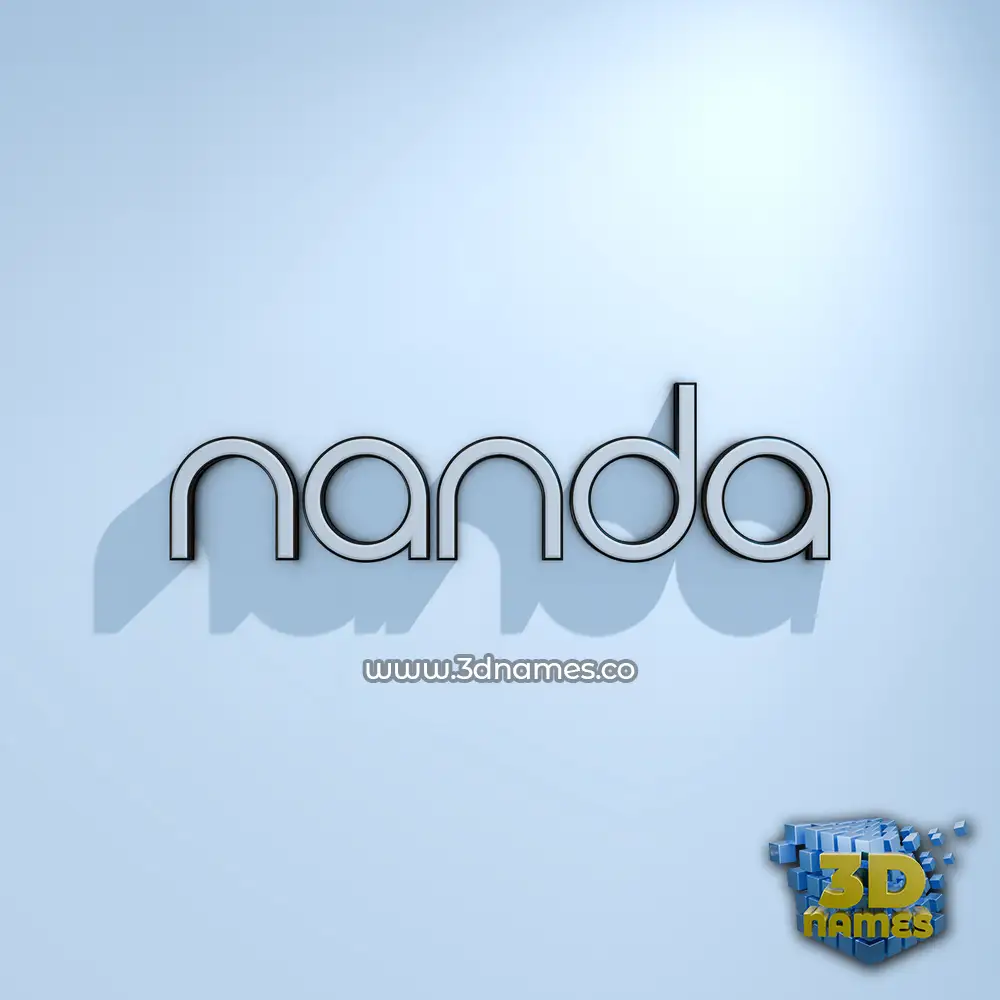nanda in White Logo Cold style - 3D name wallpaper