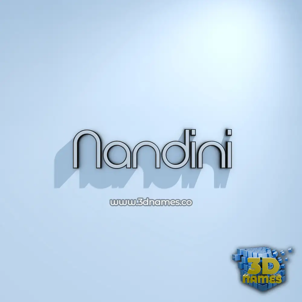 nandini in White Logo Cold style - 3D name wallpaper